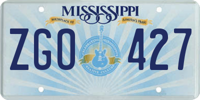 MS license plate ZGO427