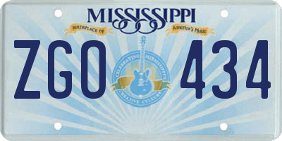 MS license plate ZGO434
