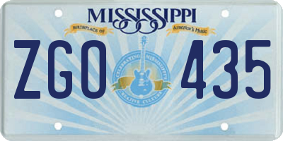 MS license plate ZGO435