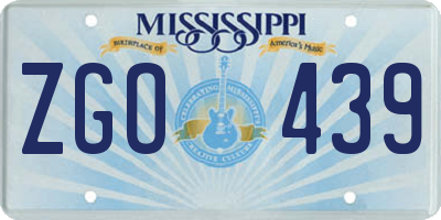MS license plate ZGO439