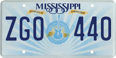 MS license plate ZGO440