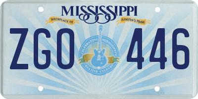 MS license plate ZGO446