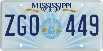 MS license plate ZGO449