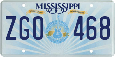 MS license plate ZGO468