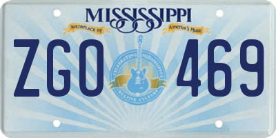 MS license plate ZGO469