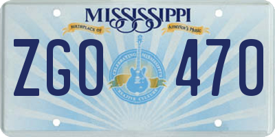MS license plate ZGO470