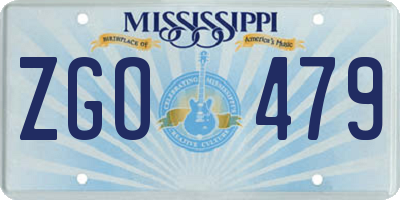 MS license plate ZGO479