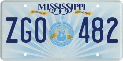 MS license plate ZGO482