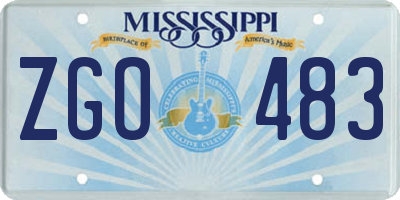 MS license plate ZGO483