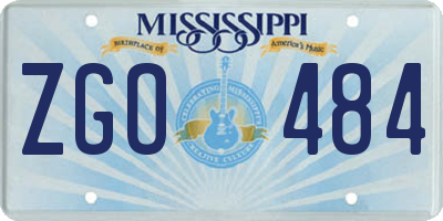 MS license plate ZGO484