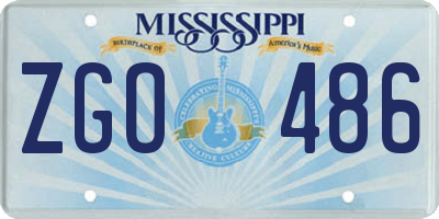 MS license plate ZGO486