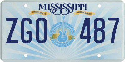 MS license plate ZGO487