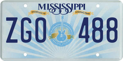 MS license plate ZGO488
