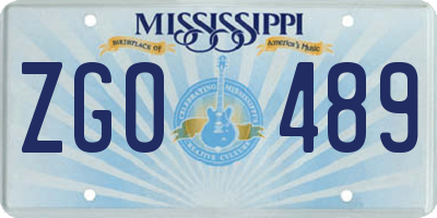 MS license plate ZGO489