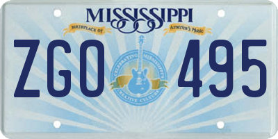 MS license plate ZGO495