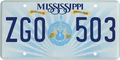 MS license plate ZGO503