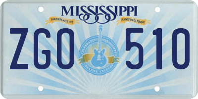 MS license plate ZGO510