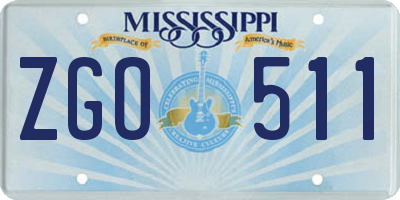 MS license plate ZGO511