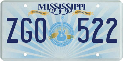 MS license plate ZGO522