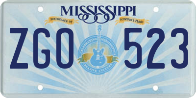 MS license plate ZGO523