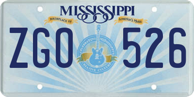 MS license plate ZGO526