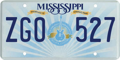 MS license plate ZGO527