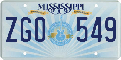 MS license plate ZGO549