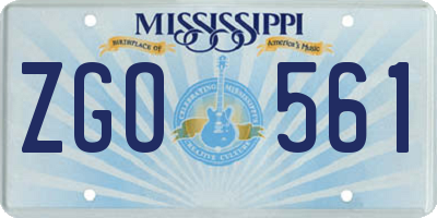 MS license plate ZGO561