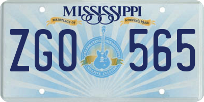 MS license plate ZGO565