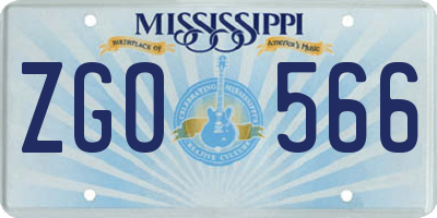 MS license plate ZGO566