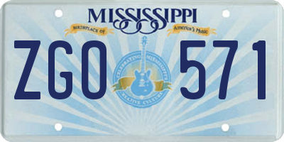 MS license plate ZGO571
