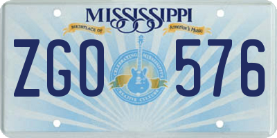 MS license plate ZGO576