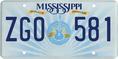 MS license plate ZGO581