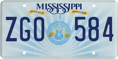 MS license plate ZGO584