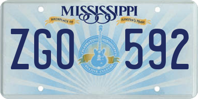 MS license plate ZGO592