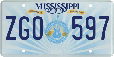 MS license plate ZGO597