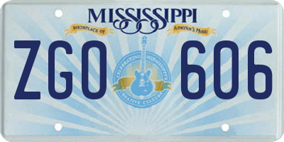 MS license plate ZGO606