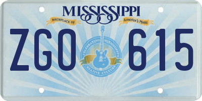 MS license plate ZGO615