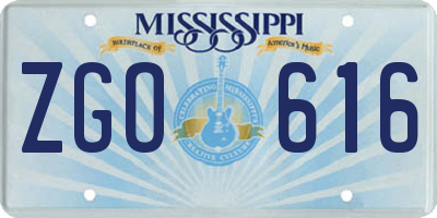 MS license plate ZGO616