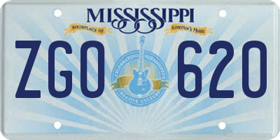 MS license plate ZGO620
