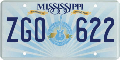 MS license plate ZGO622