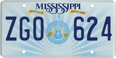 MS license plate ZGO624