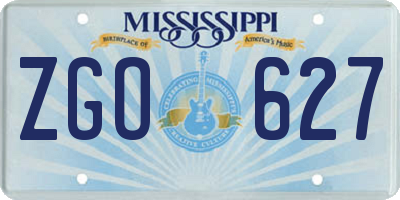 MS license plate ZGO627