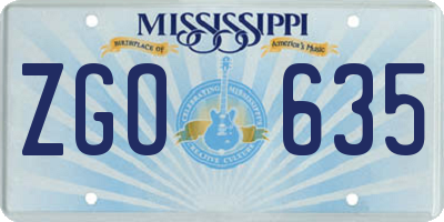 MS license plate ZGO635