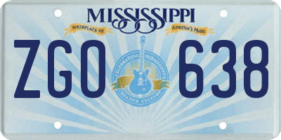 MS license plate ZGO638
