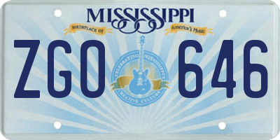 MS license plate ZGO646