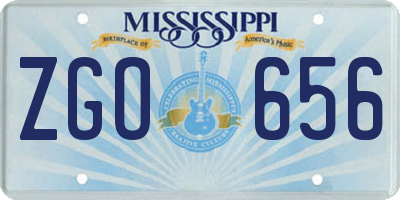 MS license plate ZGO656