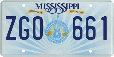 MS license plate ZGO661