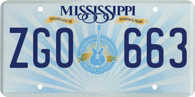 MS license plate ZGO663