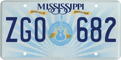 MS license plate ZGO682